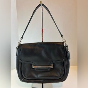 Coach Black Taylor Leather Front Flap Shoulder Bag